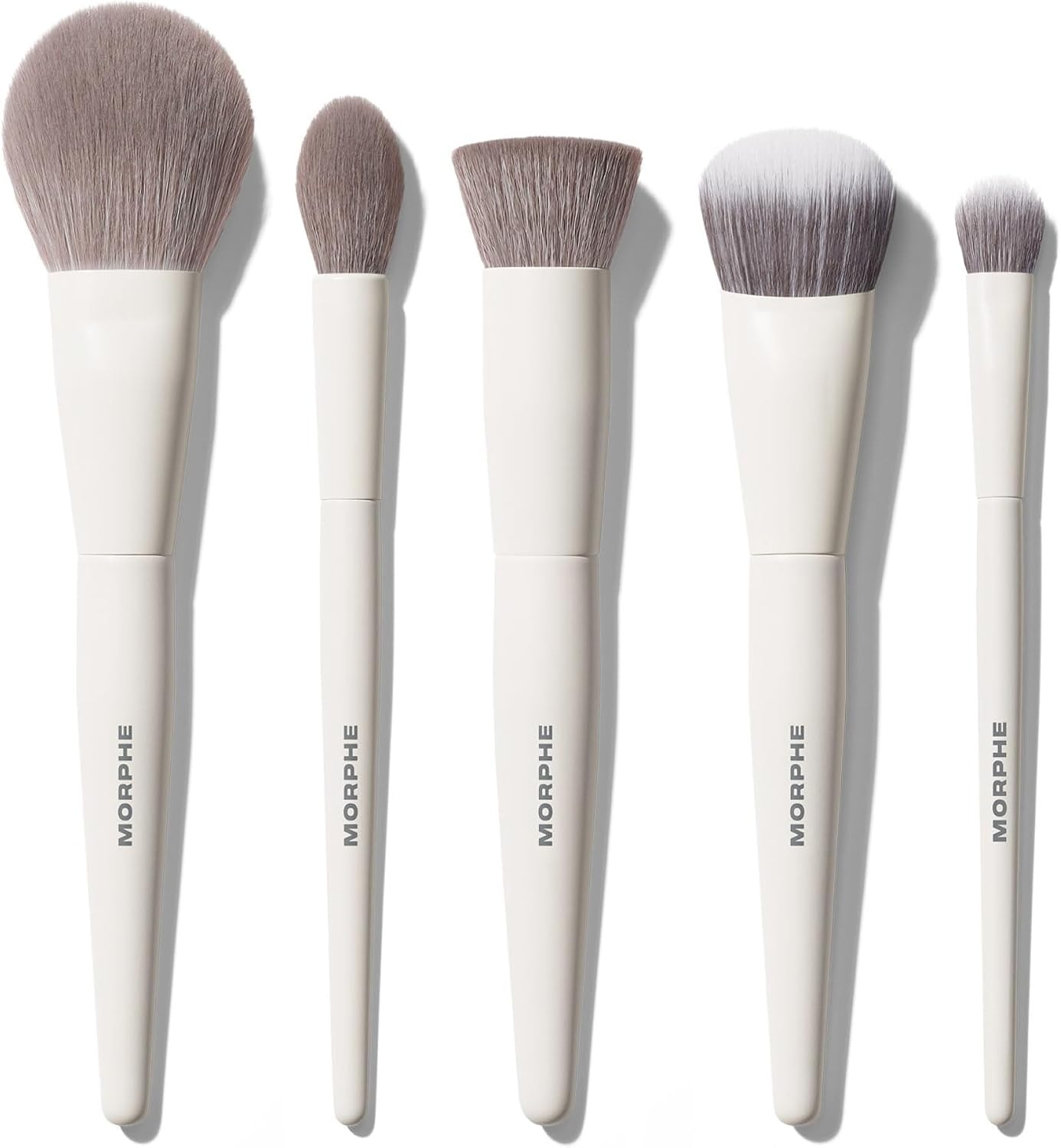 Morphe Portrait Mode 5 Piece Makeup Brush Set - Professional Makeup Brushes for Foundation, Concealer, Powder, Bronzer - Expertly Engineered Face Brush Kit for Smooth, Streak-Free Application (5 ct)