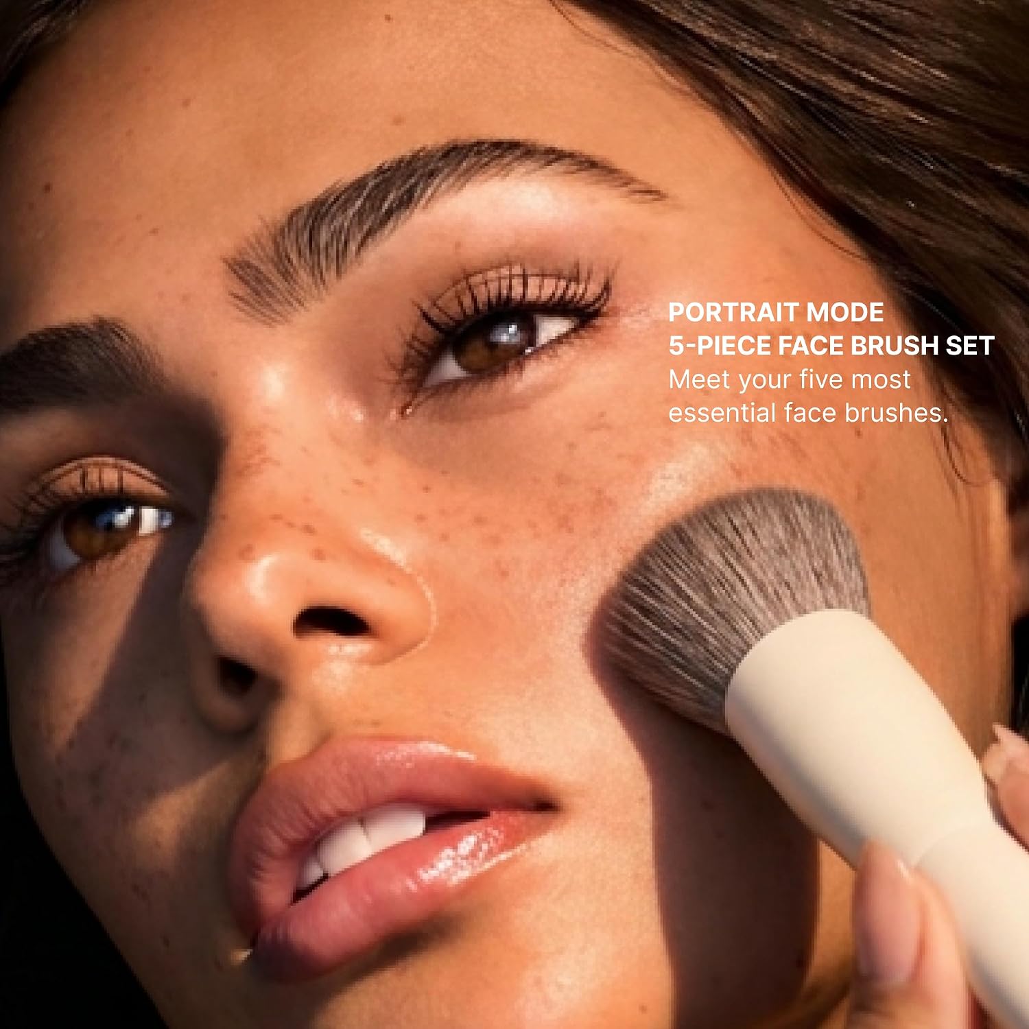 Morphe Portrait Mode 5 Piece Makeup Brush Set - Professional Makeup Brushes for Foundation, Concealer, Powder, Bronzer - Expertly Engineered Face Brush Kit for Smooth, Streak-Free Application (5 ct) - Image 3