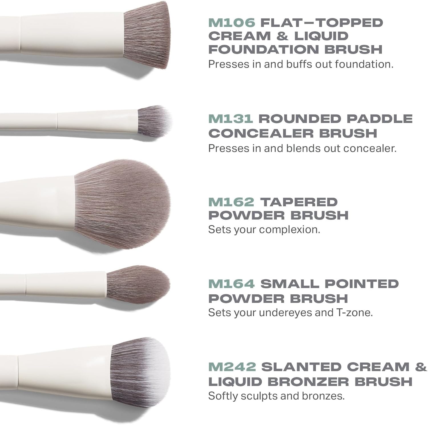 Morphe Portrait Mode 5 Piece Makeup Brush Set - Professional Makeup Brushes for Foundation, Concealer, Powder, Bronzer - Expertly Engineered Face Brush Kit for Smooth, Streak-Free Application (5 ct) - Image 5