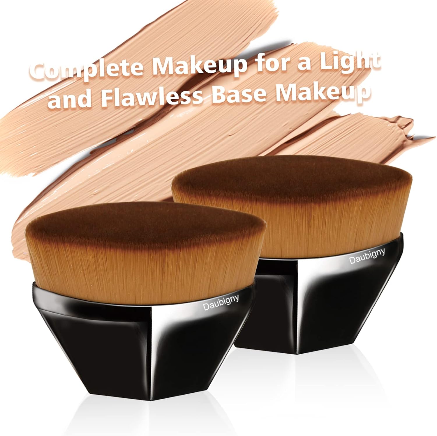 Foundation Makeup Brush Flat Top Kabuki Hexagon Face Blush Liquid Powder Foundation Brush for Blending Liquid, Cream or Flawless Powder Cosmetics with Bonus Protective Case (Black) - Image 6