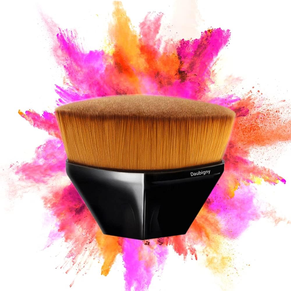 Foundation Makeup Brush Flat Top Kabuki Hexagon Face Blush Liquid Powder Foundation Brush for Blending Liquid, Cream or Flawless Powder Cosmetics with Bonus Protective Case (Black) - Image 7