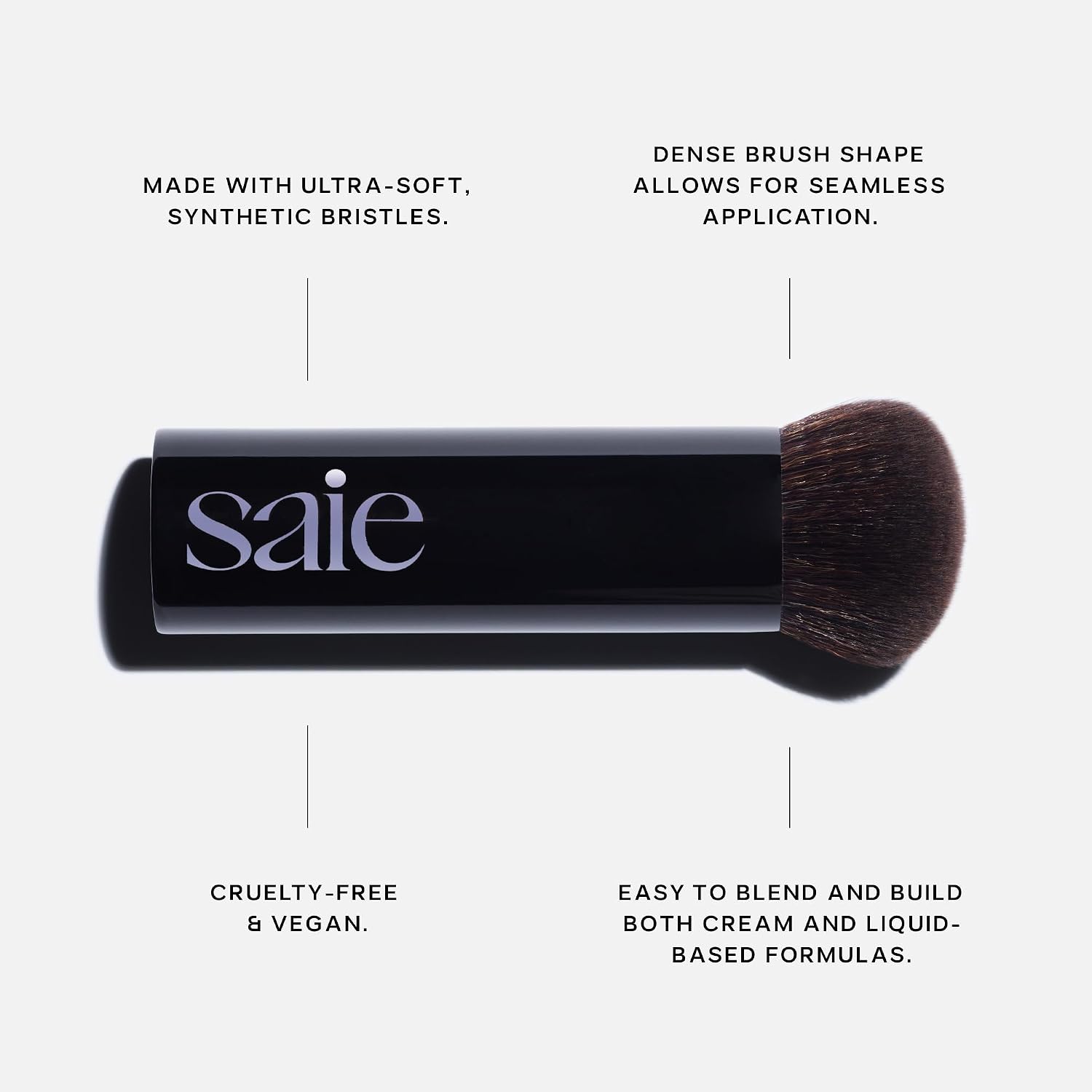 Saie The Big Liquid Foundation Brush (1 ct) | Soft, Multi-Use Dense Makeup Brush for Buffing & Blending Face Makeup, Made with Cruelty-Free, Synthetic Bristles - Image 2