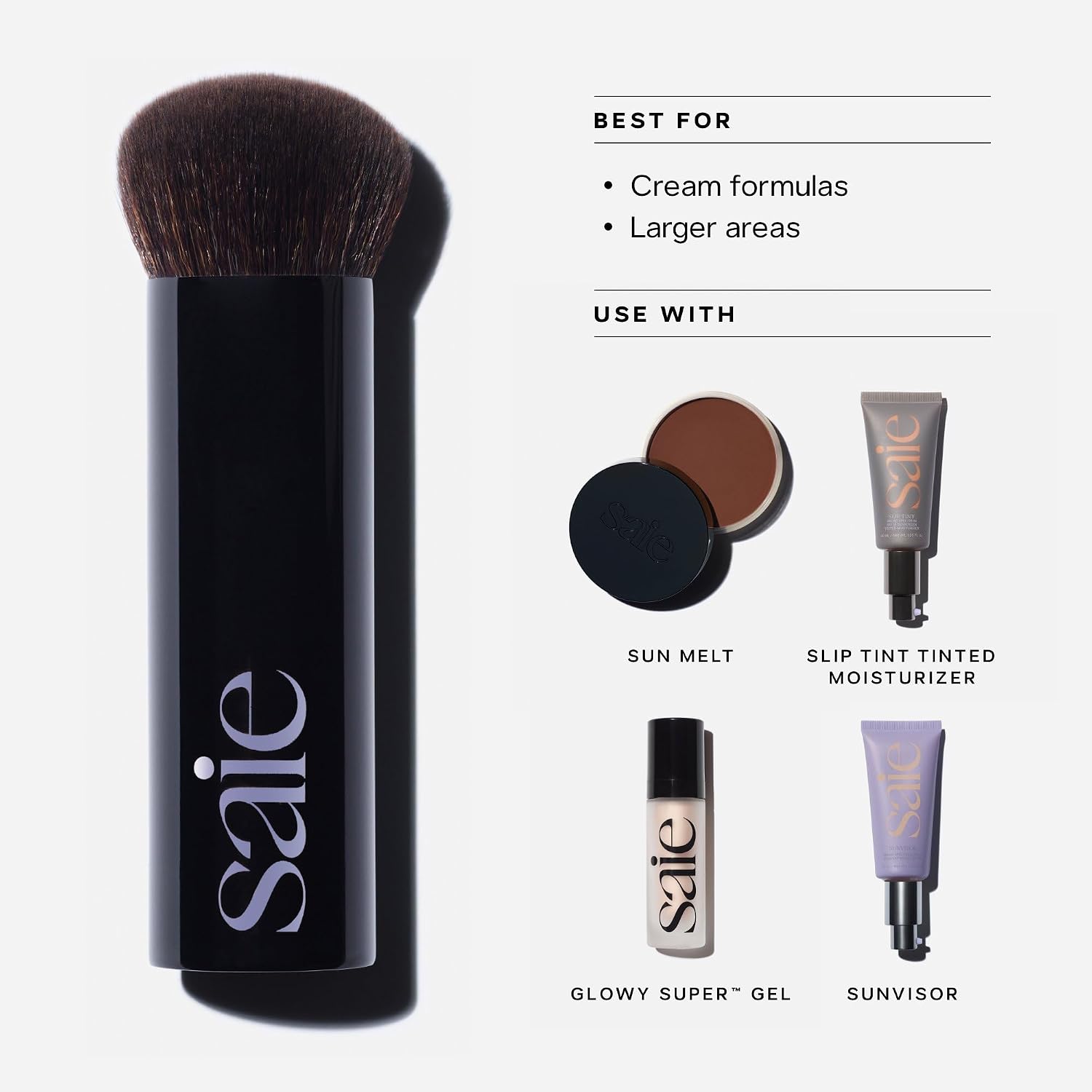 Saie The Big Liquid Foundation Brush (1 ct) | Soft, Multi-Use Dense Makeup Brush for Buffing & Blending Face Makeup, Made with Cruelty-Free, Synthetic Bristles - Image 3